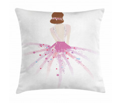 Glamour Model in Pink Dress Pillow Cover