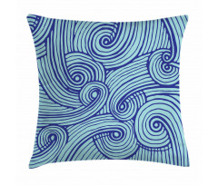 Abstract Spirals Wavy Ocean Pillow Cover