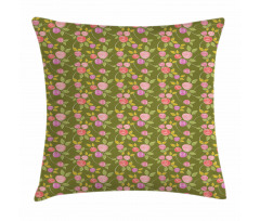 Spiral Buds Simplistic Sketch Pillow Cover