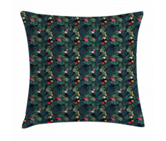 Realistic Rainforest Flora Pillow Cover