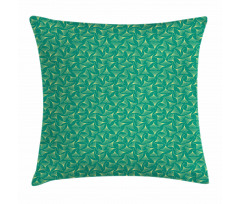 Biloba Leaves on Teal Shade Pillow Cover
