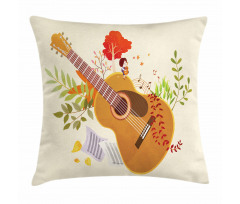 Spring Guitar Composition Pillow Cover