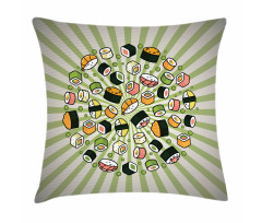 Manga Style Japanese Food Pillow Cover