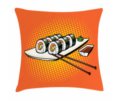 Japanese Dish with Wasabi Pillow Cover
