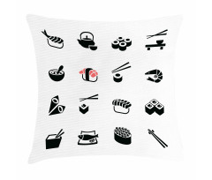 Minimalist Japanese Dishes Pillow Cover