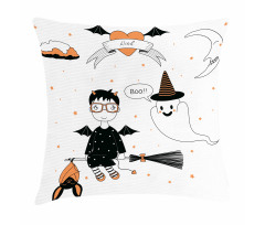 Witch Flying on a Broomstick Pillow Cover
