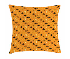 Cat Hat Bat Leaves Pumpkin Pillow Cover