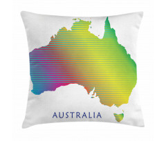 Rainbow Stripe Map Pillow Cover