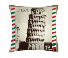 Vintage Famous Italian Tower Pillow Cover