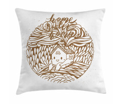 Monochrome House Pillow Cover