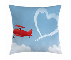 Heart Shape with Plain Trail Pillow Cover