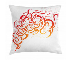 Orange Tones Abstract Curls Pillow Cover