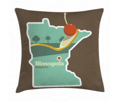 Minneapolis Doodle Map Pillow Cover