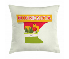 Colorful Doodle State Map Pillow Cover