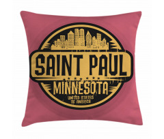 Capital City Grunge Stamp Pillow Cover