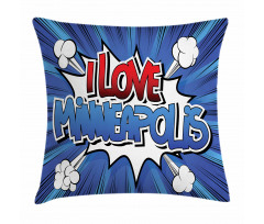 Pop Art Comic Style Love Pillow Cover