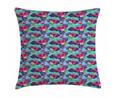 Forest Leaves on Aqua Shade Pillow Cover