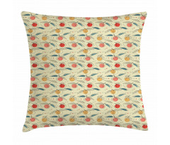 Fresh Tangerines with Leaves Pillow Cover