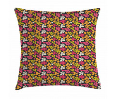 Colorful Silhouette Leaves Pillow Cover