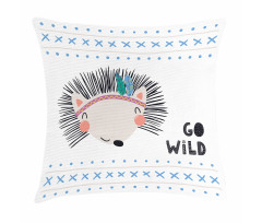 Hedgehog Go Wild Words Pillow Cover