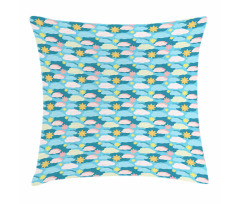 Graphic Design Clouds Suns Pillow Cover