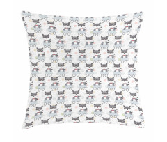 Hipster Animal in Trailer Pillow Cover