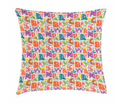 Capital Letters Doodles Pillow Cover