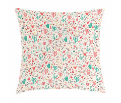 Cactus Plant Blossoms Pillow Cover