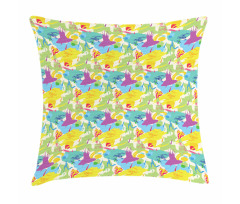 Trippy Paintbrush Pattern Pillow Cover