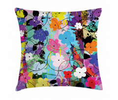 Abstract Floral Artwork Pillow Cover