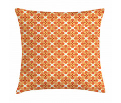 Orange Simple Blossom Motifs Pillow Cover