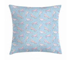 Watercolor Fantasy Horses Pillow Cover