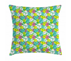 Grunge Summer Flowers Pillow Cover