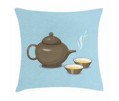 Tea Cups Beverage Drink Theme Pillow Cover