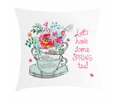 Lets Have Some Spring Tea Text Pillow Cover
