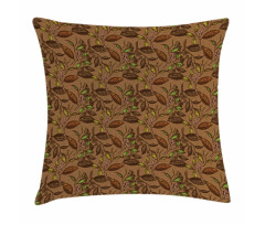 Cocoa Plants Growth Theme Pillow Cover