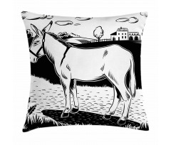 Farmland Village and Animal Pillow Cover
