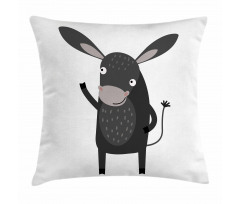 Happy Donkey with a Smile Pillow Cover