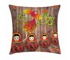 Folkloric Russian Dolls Pillow Cover