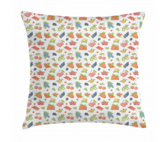 Soft Grape Cherry Strawberry Pillow Cover