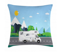 Truck Driving on Countryside Pillow Cover