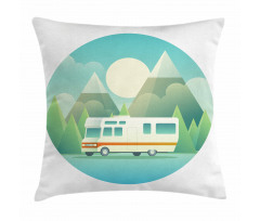 Road Trip Vehicle at Countryside Pillow Cover