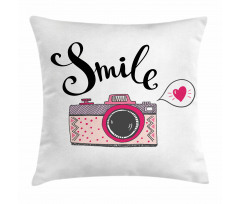 Smile Typography Romantic Pillow Cover