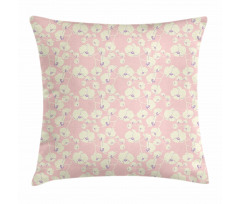 Blooming Nature on Pale Pink Pillow Cover