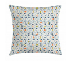 Doodle Style Fruit Halves Pillow Cover