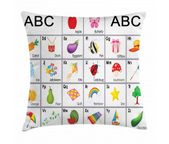 Squares with Letters Kids Pillow Cover