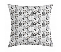 Abstract Blossoms Monochrome Pillow Cover