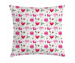 Watercolor Pastel Blooms Pillow Cover
