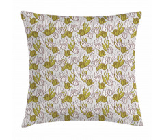 Bouquets Gardening Theme Leaf Pillow Cover