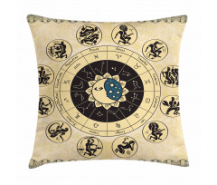 Mystic Horoscope Wheel Art Pillow Cover